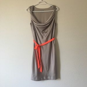 Silver Cowl Neck Dress